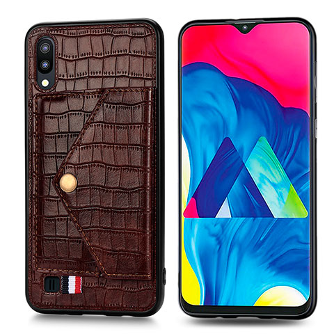 Custodia Silicone Ultra Sottile Morbida Cover con Magnetico S07D per Samsung Galaxy M10 Marrone