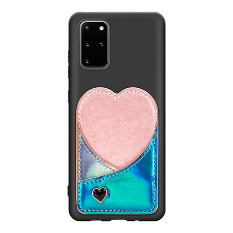 Custodia Silicone Ultra Sottile Morbida Cover con Magnetico S07D per Samsung Galaxy S20 Plus 5G Blu