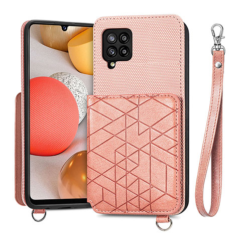 Custodia Silicone Ultra Sottile Morbida Cover con Magnetico S08D per Samsung Galaxy A42 5G Rosa