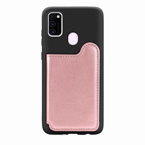 Custodia Silicone Ultra Sottile Morbida Cover con Magnetico S08D per Samsung Galaxy M21 Oro Rosa