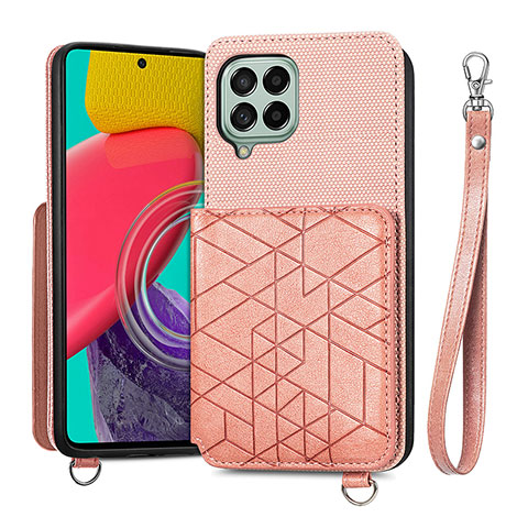 Custodia Silicone Ultra Sottile Morbida Cover con Magnetico S08D per Samsung Galaxy M53 5G Rosa