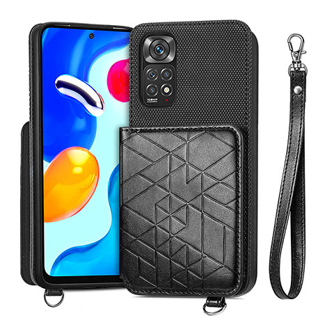 Custodia Silicone Ultra Sottile Morbida Cover con Magnetico S08D per Xiaomi Redmi Note 11S 4G Nero