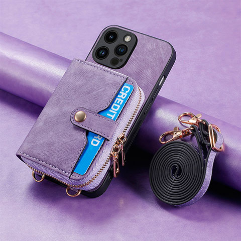 Custodia Silicone Ultra Sottile Morbida Cover con Magnetico S09D per Apple iPhone 16 Pro Max Viola