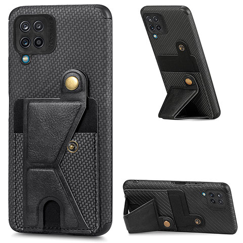 Custodia Silicone Ultra Sottile Morbida Cover con Magnetico S09D per Samsung Galaxy A12 Nero