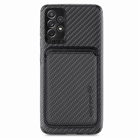 Custodia Silicone Ultra Sottile Morbida Cover con Magnetico S09D per Samsung Galaxy A52 4G Nero