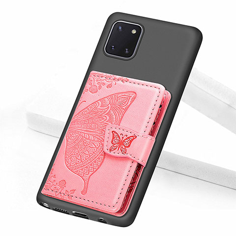 Custodia Silicone Ultra Sottile Morbida Cover con Magnetico S09D per Samsung Galaxy M60s Oro Rosa