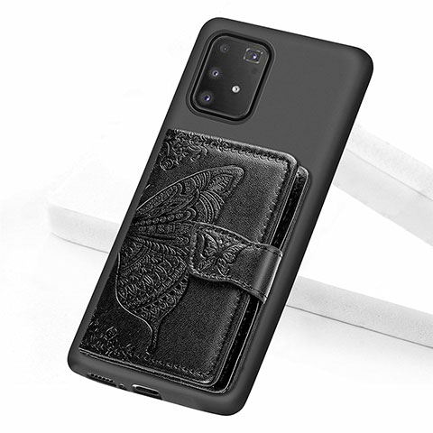 Custodia Silicone Ultra Sottile Morbida Cover con Magnetico S09D per Samsung Galaxy M80S Nero