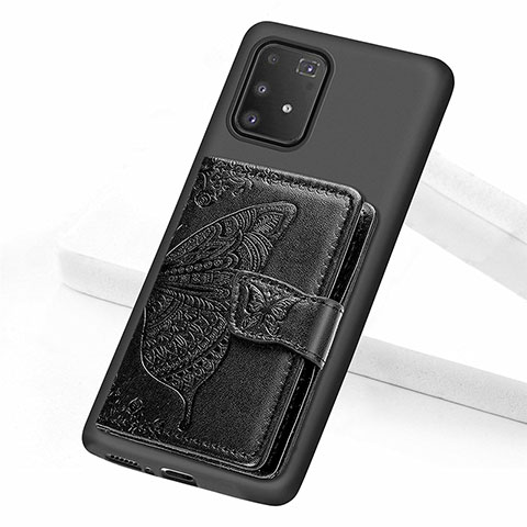Custodia Silicone Ultra Sottile Morbida Cover con Magnetico S09D per Samsung Galaxy S10 Lite Nero