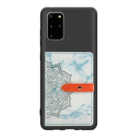 Custodia Silicone Ultra Sottile Morbida Cover con Magnetico S09D per Samsung Galaxy S20 Plus 5G Blu