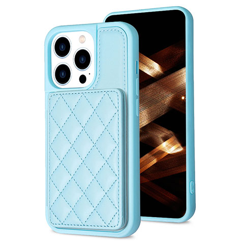 Custodia Silicone Ultra Sottile Morbida Cover con Magnetico S10D per Apple iPhone 14 Pro Cielo Blu