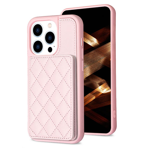 Custodia Silicone Ultra Sottile Morbida Cover con Magnetico S10D per Apple iPhone 14 Pro Max Oro Rosa