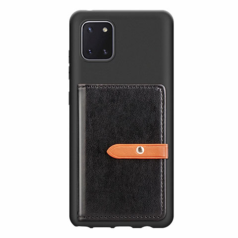 Custodia Silicone Ultra Sottile Morbida Cover con Magnetico S10D per Samsung Galaxy A81 Nero