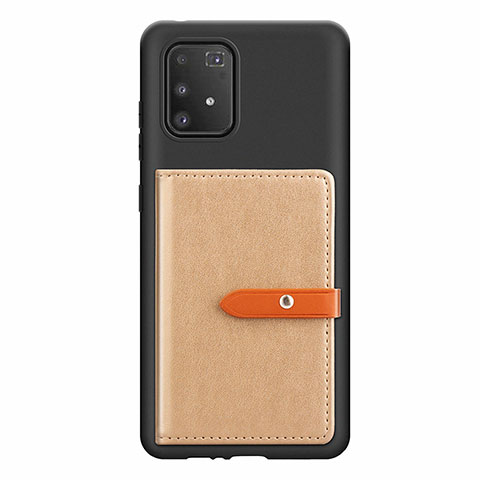 Custodia Silicone Ultra Sottile Morbida Cover con Magnetico S10D per Samsung Galaxy A91 Khaki