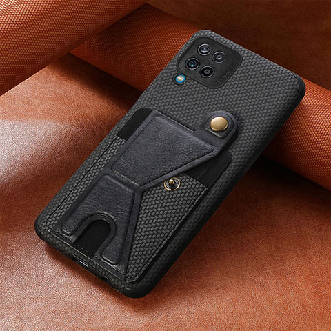 Custodia Silicone Ultra Sottile Morbida Cover con Magnetico S10D per Samsung Galaxy M12 Nero