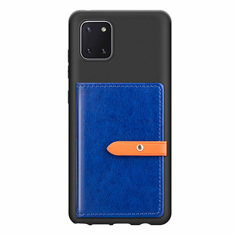 Custodia Silicone Ultra Sottile Morbida Cover con Magnetico S10D per Samsung Galaxy M60s Blu