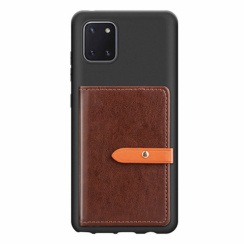 Custodia Silicone Ultra Sottile Morbida Cover con Magnetico S10D per Samsung Galaxy M60s Marrone