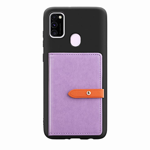 Custodia Silicone Ultra Sottile Morbida Cover con Magnetico S11D per Samsung Galaxy M21 Viola