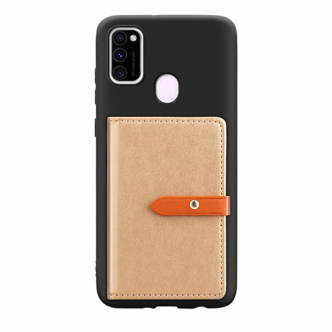 Custodia Silicone Ultra Sottile Morbida Cover con Magnetico S11D per Samsung Galaxy M30s Oro