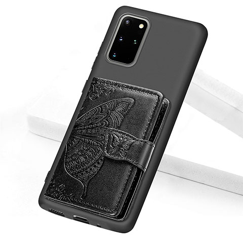 Custodia Silicone Ultra Sottile Morbida Cover con Magnetico S11D per Samsung Galaxy S20 Plus Nero