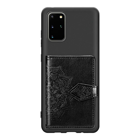 Custodia Silicone Ultra Sottile Morbida Cover con Magnetico S13D per Samsung Galaxy S20 Plus 5G Nero