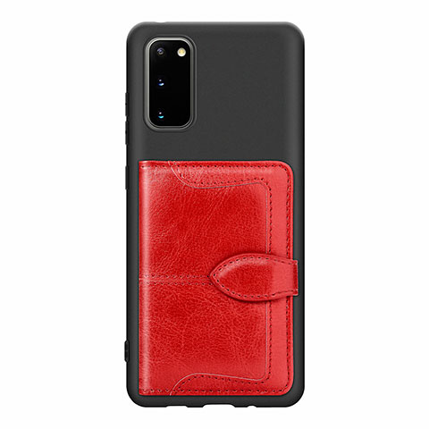 Custodia Silicone Ultra Sottile Morbida Cover con Magnetico S13D per Samsung Galaxy S20 Rosso