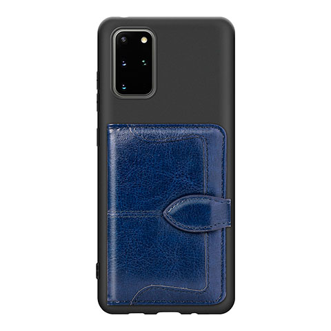 Custodia Silicone Ultra Sottile Morbida Cover con Magnetico S14D per Samsung Galaxy S20 Plus 5G Blu
