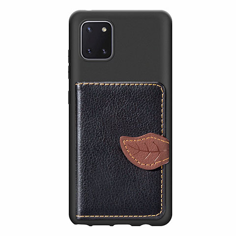 Custodia Silicone Ultra Sottile Morbida Cover con Magnetico S15D per Samsung Galaxy A81 Nero
