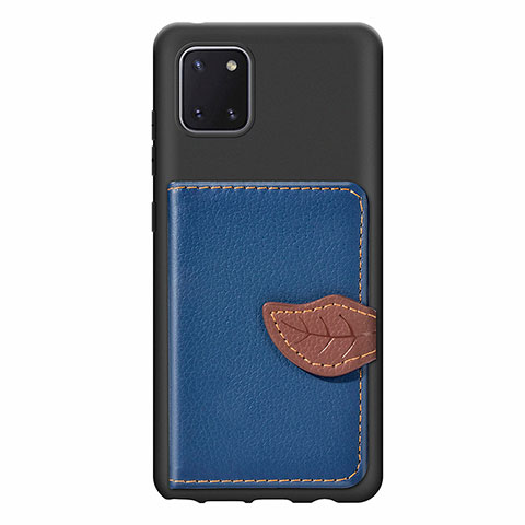 Custodia Silicone Ultra Sottile Morbida Cover con Magnetico S15D per Samsung Galaxy M60s Blu