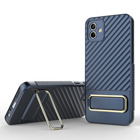 Custodia Silicone Ultra Sottile Morbida Cover con Supporto KC1 per Samsung Galaxy A04 4G Blu