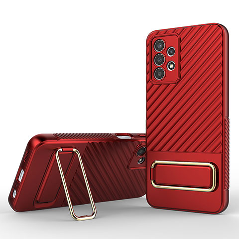 Custodia Silicone Ultra Sottile Morbida Cover con Supporto KC1 per Samsung Galaxy A13 4G Rosso