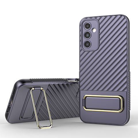 Custodia Silicone Ultra Sottile Morbida Cover con Supporto KC1 per Samsung Galaxy Jump3 5G Lavanda