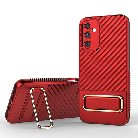 Custodia Silicone Ultra Sottile Morbida Cover con Supporto KC1 per Samsung Galaxy Jump3 5G Rosso