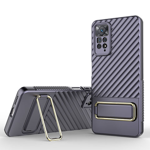 Custodia Silicone Ultra Sottile Morbida Cover con Supporto KC1 per Xiaomi Redmi Note 11 Pro 5G Lavanda