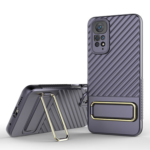 Custodia Silicone Ultra Sottile Morbida Cover con Supporto KC1 per Xiaomi Redmi Note 11S 4G Lavanda