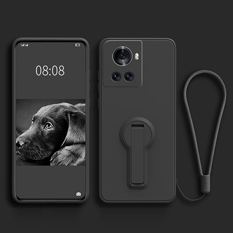 Custodia Silicone Ultra Sottile Morbida Cover con Supporto per OnePlus 10R 5G Nero