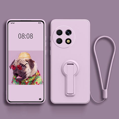 Custodia Silicone Ultra Sottile Morbida Cover con Supporto per OnePlus Ace 2 5G Lavanda