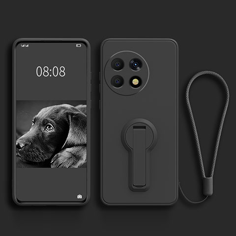 Custodia Silicone Ultra Sottile Morbida Cover con Supporto per OnePlus Ace 2 Pro 5G Nero