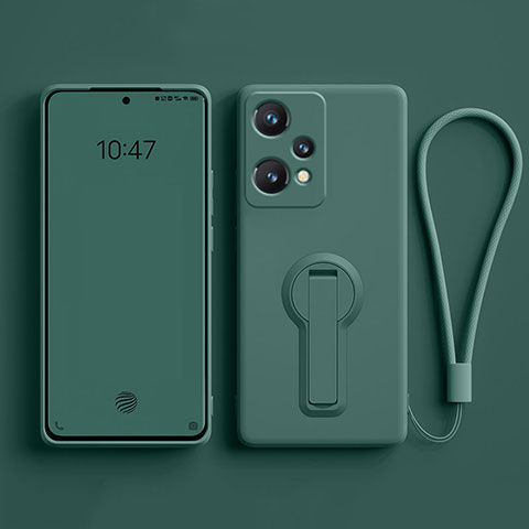 Custodia Silicone Ultra Sottile Morbida Cover con Supporto per OnePlus Nord CE 2 Lite 5G Verde Notte