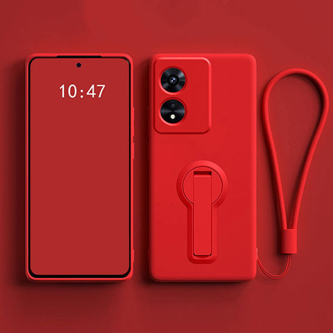 Custodia Silicone Ultra Sottile Morbida Cover con Supporto per Oppo A1 Pro 5G Rosso