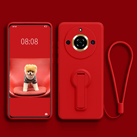 Custodia Silicone Ultra Sottile Morbida Cover con Supporto per Realme 11 Pro 5G Rosso