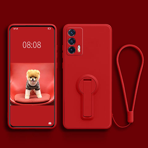 Custodia Silicone Ultra Sottile Morbida Cover con Supporto per Realme GT 5G Rosso