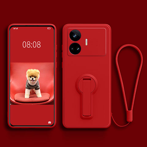 Custodia Silicone Ultra Sottile Morbida Cover con Supporto per Realme GT Neo5 SE 5G Rosso