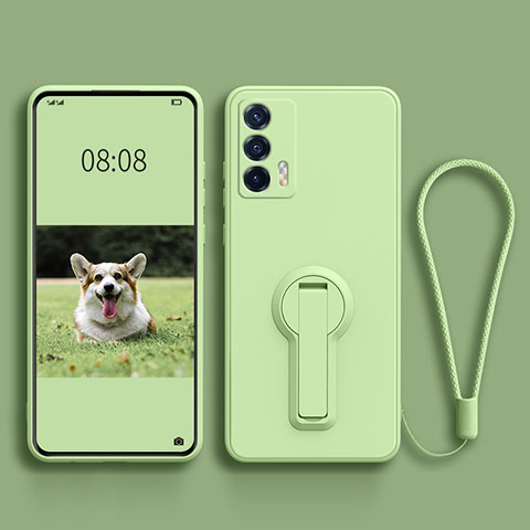 Custodia Silicone Ultra Sottile Morbida Cover con Supporto per Realme Q3 Pro 5G Verde