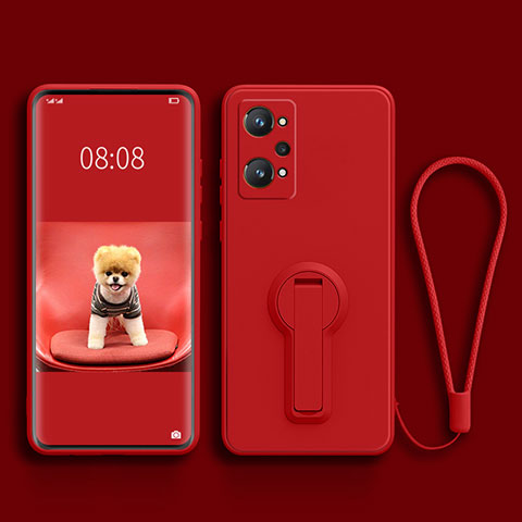 Custodia Silicone Ultra Sottile Morbida Cover con Supporto per Realme Q5 Pro 5G Rosso