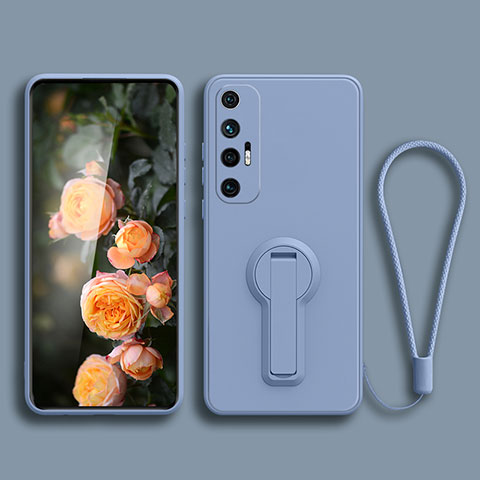 Custodia Silicone Ultra Sottile Morbida Cover con Supporto per Xiaomi Mi 10S 5G Grigio Lavanda