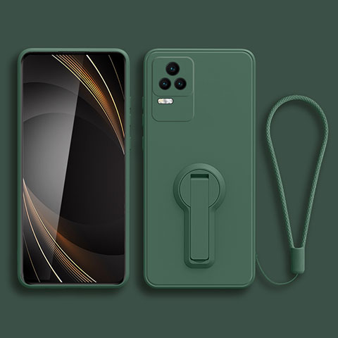 Custodia Silicone Ultra Sottile Morbida Cover con Supporto per Xiaomi Redmi K50 5G Verde Notte