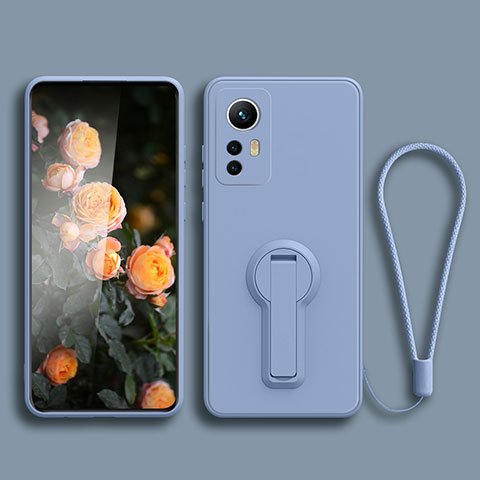 Custodia Silicone Ultra Sottile Morbida Cover con Supporto per Xiaomi Redmi K50 Ultra 5G Grigio Lavanda