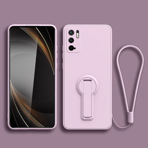 Custodia Silicone Ultra Sottile Morbida Cover con Supporto per Xiaomi Redmi Note 10 5G Lavanda