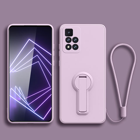 Custodia Silicone Ultra Sottile Morbida Cover con Supporto per Xiaomi Redmi Note 11 Pro+ Plus 5G Lavanda