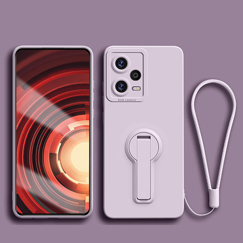 Custodia Silicone Ultra Sottile Morbida Cover con Supporto per Xiaomi Redmi Note 12 Explorer Lavanda